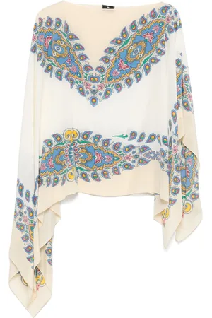 Etro Paisley-print silk poncho