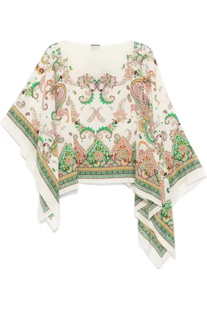Etro Paisley-print silk poncho