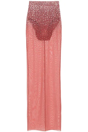 ALEX PERRY Crystal mesh maxi skirt