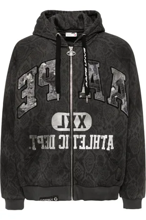 A Bathing Ape Patterned logo zip-up hoodie