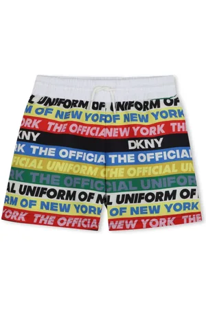 DKNY Slogan-print swim shorts