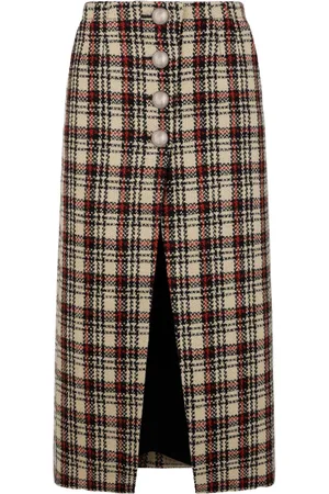 Paco rabanne Tartan-pattern midi skirt