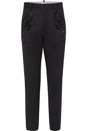 Dsquared2 Floral-appliqué tapered trousers