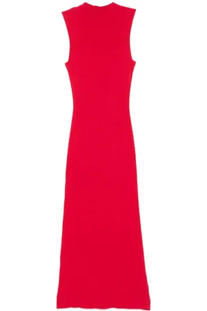ROTATE Ribbed-knit midi dress