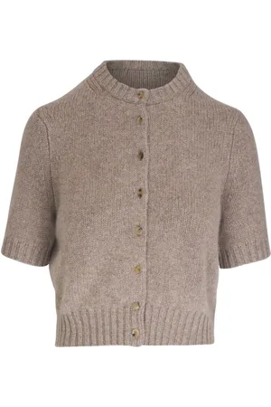 Khaite Short-sleeve cashmere-blend cardigan