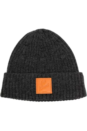 Café Kitsuné Logo-patch ribbed knit beanie