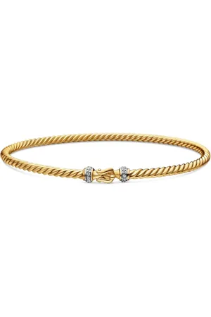 David Yurman 18kt yellow Buckle Classic Cable diamond bracelet (2.6mm)
