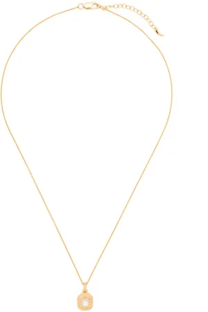 Missoma Engraved square mini pendant necklace