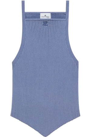 Courrèges Pointy ribbed-knit tank top