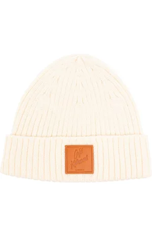 Café Kitsuné Logo-patch ribbed knit beanie