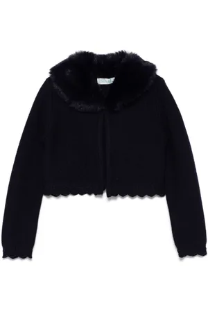 Abel & Lula Faux-fur collar cardigan