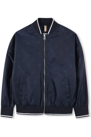 HUGO BOSS Logo-print zipped bomber jacket