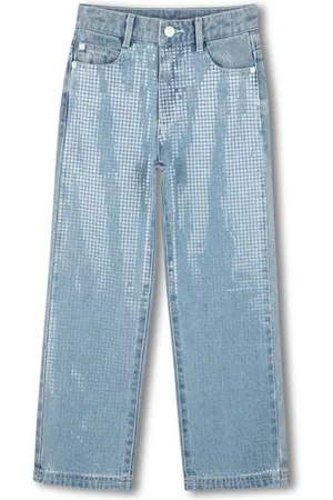 DKNY Sequin-embellished cotton jeans