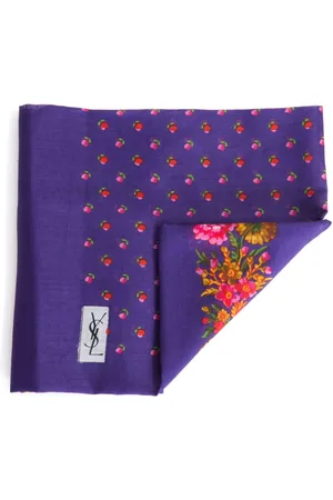Saint Laurent 1970s printed cotton scarf