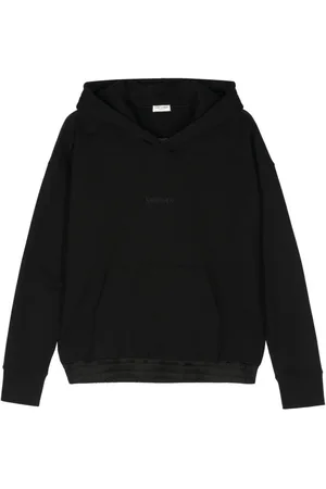 Saint Laurent Logo-embroidered cotton hoodie