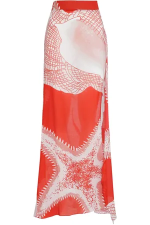 AMIR SLAMA X Jade Jade shell-print maxi skirt
