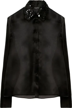 Fabiana Filippi Sequined organza shirt