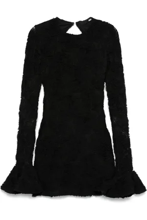 ROTATE Floral mesh mini dress