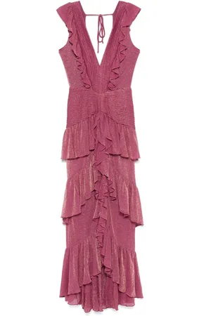 PATBO Metallic ruffle maxi dress