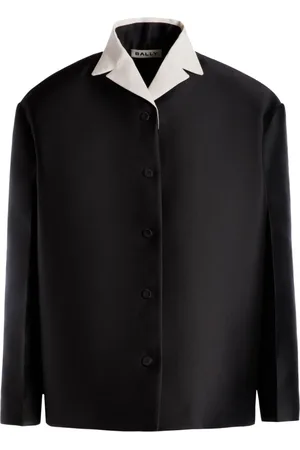 Bally Contrast-collar silk jacket