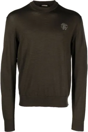 Roberto Cavalli Monogram-embroidered crew-neck jumper