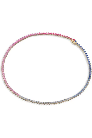 Anabela Chan 18kt vermeil Petite Magenta Eternity Heart necklace