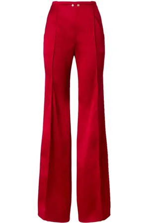 GENNY Satin-finish flared trousers
