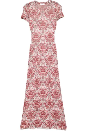 Paco rabanne Paisley jacquard knitted maxi dress