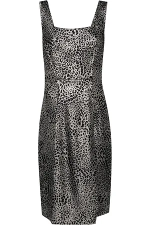 GENNY Animalier-jacquard midi dress