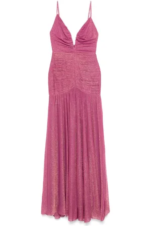 PATBO Metallic plunge maxi dress