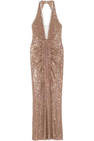 NISSA Sequined halterneck maxi dress