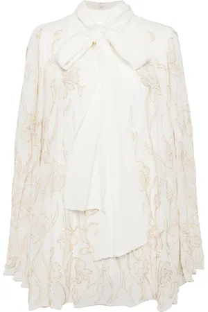 Costarellos Floral-embroidered mini dress