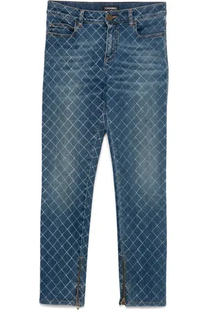 CHANEL 2010s geometric-pattern jeans