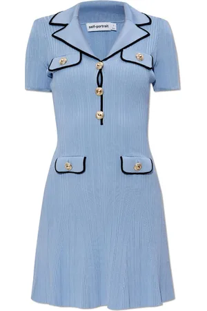 Self-Portrait Ribbed-knit mini dress