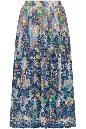 Etro Floral-print midi skirt