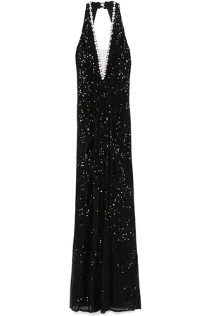 NISSA Sequinned halterneck maxi dress