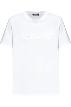 VERSACE Fringed embroidered T-shirt