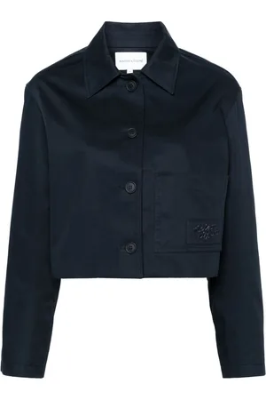 Maison Kitsuné Logo-embroidered cropped jacket