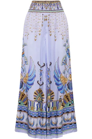 Camilla Shirred-waist trousers
