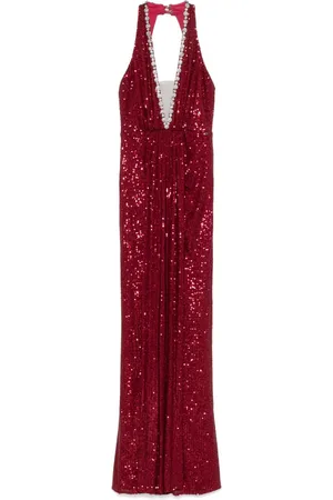 NISSA Sequinned halterneck maxi dress
