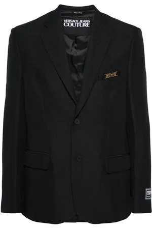 VERSACE Logo-appliqué blazer