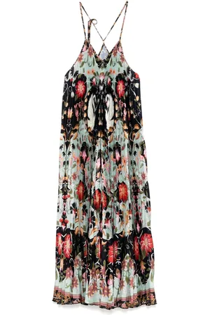 Farm Rio Pleated sleeveless dress