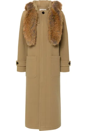 Burberry Faux-fur trim wool coat