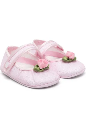 MONNALISA Rose-appliqué pre-walkers