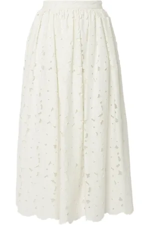 Erdem Gathered midi skirt