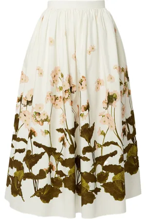 Erdem Gathered midi skirt