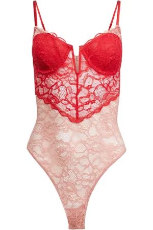 FLEUR DU MAL Bouquet lace heart bodysuit