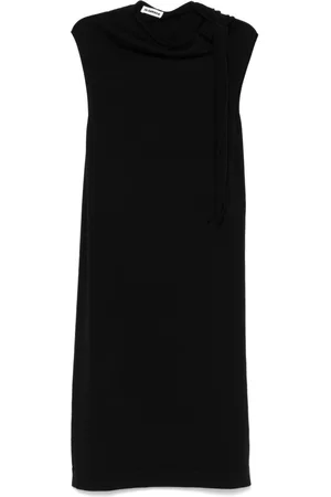 Jil Sander Fine knit draped-detailed midi dress