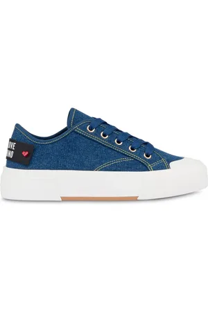 Moschino Logo-patch denim sneakers
