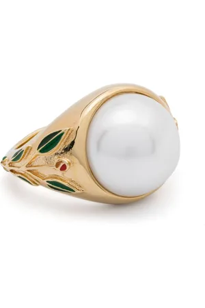 Casablanca Faux-pearl signet ring